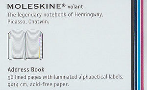 Moleskine Volant Address Book, Soft Cover, Pocket (3.5" x 5.5") Address Book, Manganese Blue
