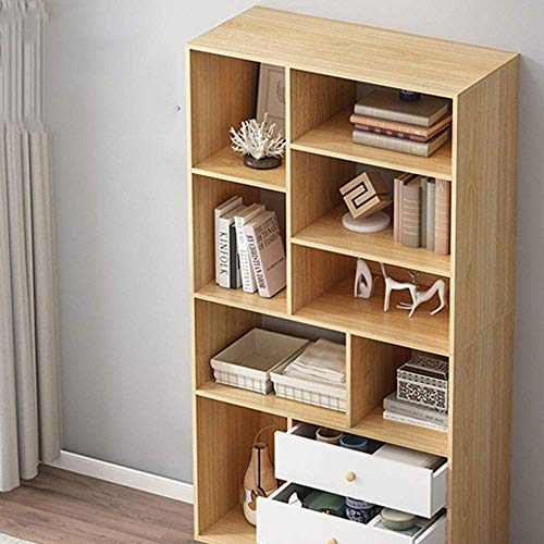 5 Tier Vintage Bookcase Display Rack with 3 Drawers - Black (175X80X30Cm)