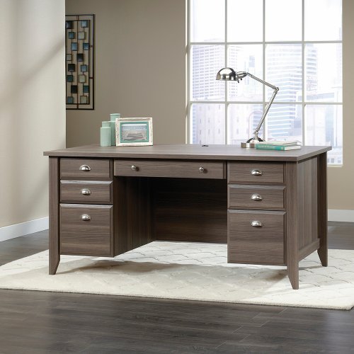 Sauder Shoal Creek Executive Desk, Diamond Ash