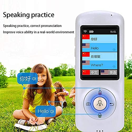 UsmAsk Smart Language Translator Device, 2.4 Inch Touch Screen, 28 Languages WiFi Pocket Electronic Translators Learning (Black)