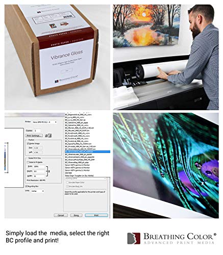 Vibrance Gloss Photo Printer Paper 10 mil 255 gsm Glossy Finish Premium Photo Paper Roll on 3inch Core 44 inches x 100 feet Works with Most Inkjet Printers Including Professional Makes and Models