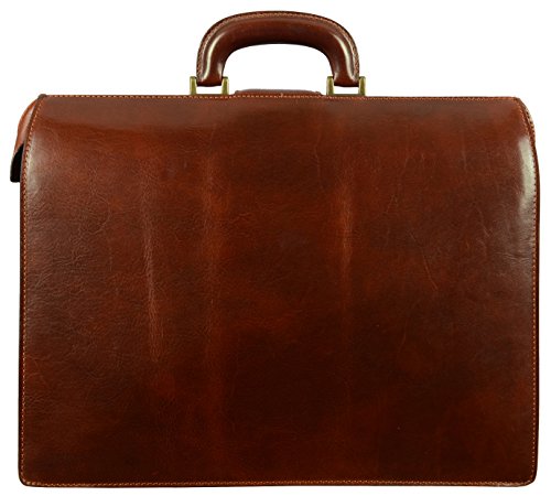 Leather Briefcase Doctor Attache Lawyer Bag Large Handmade Brown Time Resistance