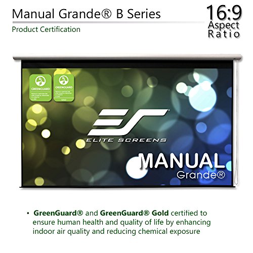 Elite Screens Manual Grande B Series, 180" 16:9, Pull Down Manual Projector/Projection Screen, Office/Home/Movie Theater/Presentation, 8K / 4K Ultra 3D HD Ready, 2-Year Warranty, M180XWHB-G