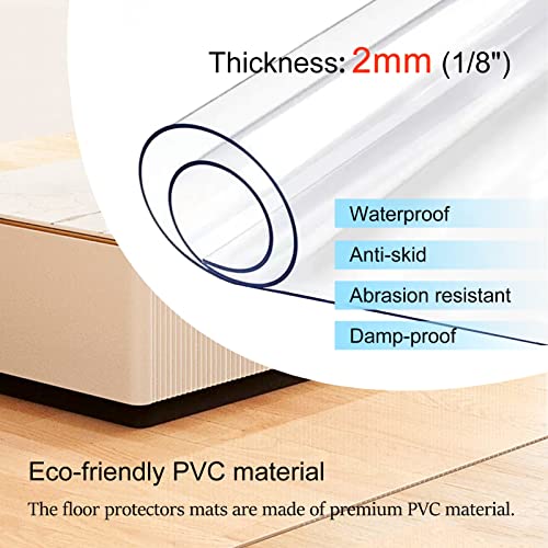 MOGGED Clear PVC Carpet Protector Mat, Waterproof Floor Mat for Hardwood Floors, Home Office Chair Pads - Custom Sizes Available