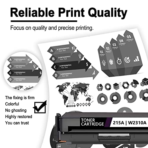 215A W2310A Toner Cartridge Replacement for HP 215A Toner Pro MFP M155-M156 M182n M182nw M183fw M155 M182 M183 Printer (Black, 2-Pack)