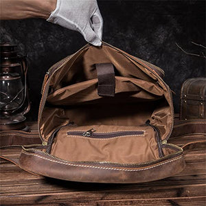 Backpack Retro Men's Large Capacity 14-inch Backpack Outdoor Backpack Computer Bag Mountaineering Bag Big (Color : A, Size : 40 * 29 * 14cm)