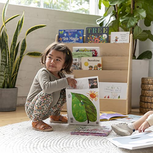 ECR4Kids-ELR-0339 Birch Hardwood Single-Sided Bookcase Display Stand for Kids, 5 Shelves, Natural Birch Hardwood Kids’ Bookshelf, Bookshelf for Kids, GREENGUARD [GOLD] Certified Book Display,15"