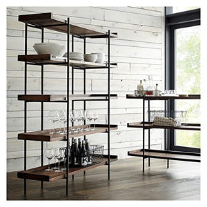 HARAY Industrial Style Iron Bookshelf 100cm - Long, Living Room Storage Display Rack