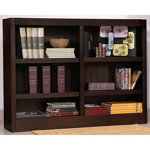 Concepts In Wood MI4836 6 Shelf Double Wide Wood Bookcase, 36 inch Tall (Espresso)