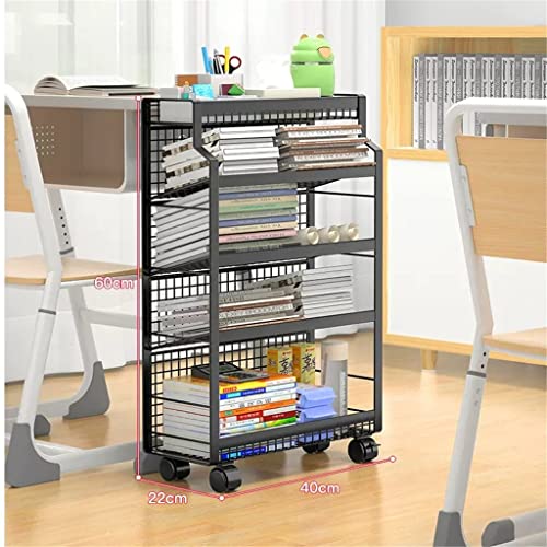 Small Bookshelf with Wheels (OneColor, 60 * 22 * 40cm)
