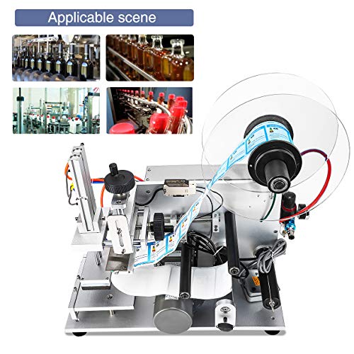 Hanchen Semi-Automatic Plane Labeling Machine, Adjustable Labeler for Flat Square Bottles (110v)