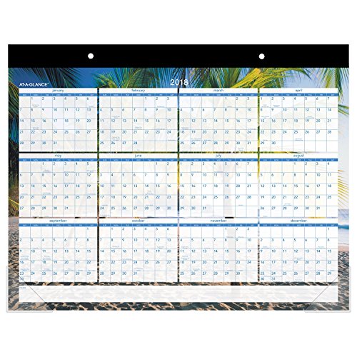 AT-A-GLANCE Desk Pad Calendar 2017, Monthly, 21-3/4 x 17", Tropical Escape (DMDTE2-32)