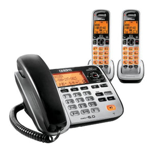 Uniden D1688-2 Cordless Phone/Answering System with Base and 2 Handsets,Silver