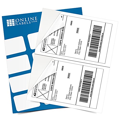 8.5 x 5.5 Half-Sheet Shipping Labels - Permanent, White Matte - for FBA, FedEx, UPS - Pack of 4,000 Labels, 2,000 Sheets - Inkjet/Laser Printers - Online Labels