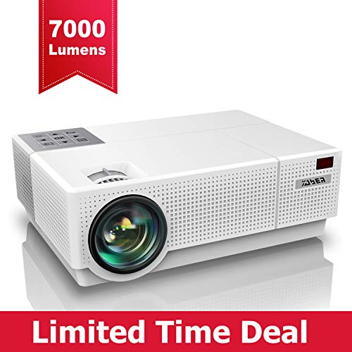 Projector, YABER Native 1920x 1080P Projector 7000 Lux Upgrade Full HD Video Projector, ±45° 4D Keystone Correction Support 4K& Dolby,LCD LED Home Theater Projector Compatible with Phone,PC,TV Box,PS4