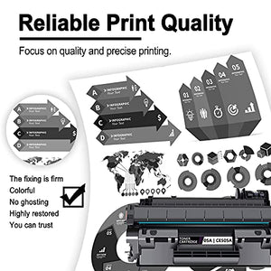 Compatible Toner Cartridge Replacement for HP 05A Toner 05A CE505A Pro P2055 P2055d P2055dn P2055x P2035 P2035n Printer Toner (Black, 10-Pack)