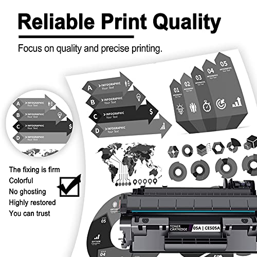 Compatible Toner Cartridge Replacement for HP 05A Toner 05A CE505A Pro P2055 P2055d P2055dn P2055x P2035 P2035n Printer Toner (Black, 10-Pack)