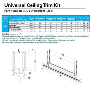 Elite Screens Universal Ceiling Trim Kit for Concealed Hidden In-ceiling Projector Screen Installation, ZCU5