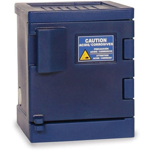 Eagle CRA-P04 Safety Cabinet for Corrosive Liquids, 1 Door Manual Close, 4 Gallon, 22" Height x 18" Width x 18" Depth, Polyethylene, Blue