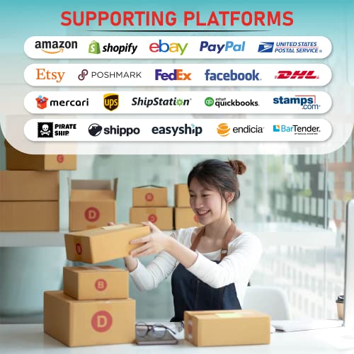 Arkscan 2054K-LAN Ethernet Network Shipping Label Printer for Windows Mac Chromebook Android Support Amazon Ebay Etsy Shopify ShipStation Stamps.com UPS USPS FedEx, Roll & Fanfold 4x6 Direct Thermal