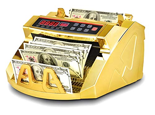 Gold Money Counter with Counterfeit Detection & Bill Counting | Light Up Display | 1,000 Bills a Minute |Fits US Dollar and Larger