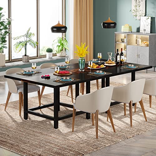 LITTLE TREE 6.5 Ft Modern Black Conference Table for Office & Conference Room