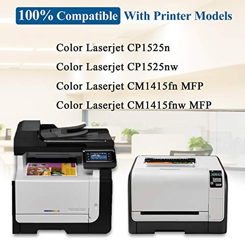 7-Pack (4BK/1C/1Y/1M) 128A | CE320A CE321A CE322A CE323A Compatible Remanufactured Toner Cartridge Replacement for HP Color Laserjet CP1525n CP1525nw CM1415fn CM1415fnw Printer Toner Cartridge.