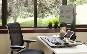Ergotech Freedom Stand, Height Adjustable Desk, Single Monitor, 30" Wide - Black