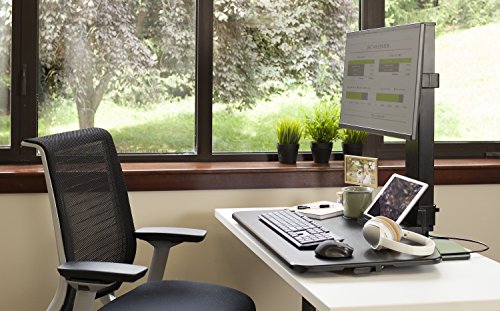 Ergotech Freedom Stand, Height Adjustable Desk, Single Monitor, 30" Wide - Black