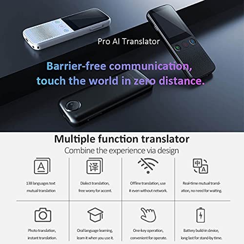 UsmAsk Portable Voice Translator with Photo Scanning - Two-Way Multi-Language Translation - 2.4 Inch Touch Screen - WiFi Support - Recorder Function - Ideal Gift
