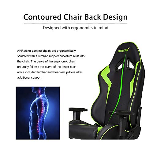 AKRacing Core Series SX Gaming Chair with High Backrest, Recliner, Swivel, Tilt, Rocker and Seat Height Adjustment Mechanisms with 5/10 Warranty - Green
