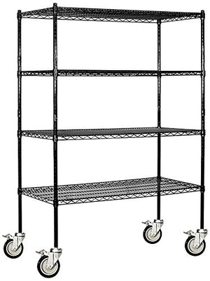 Salsbury Industries Mobile Wire Shelving Unit, 48-Inch Wide by 69-Inch High by 18-Inch Deep, Black