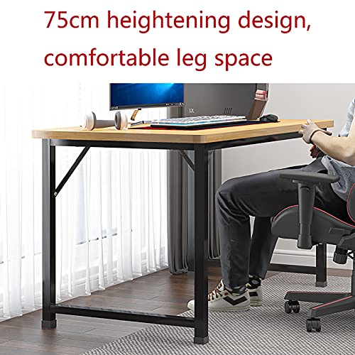 Computer Desk, Modern PC Table, Office Desk Sturdy Writing Workstation for Home/Office, Black Metal Frame, 39.37 Inch