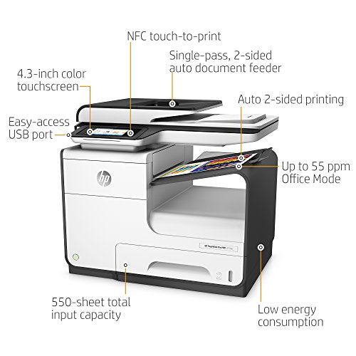 HP PageWide Pro 477dw Color Multifunction Business Printer with Wireless & Duplex Printing (D3Q20A)