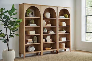 Martin Furniture Modern Wood Open Bookcase Wall, Light Brown