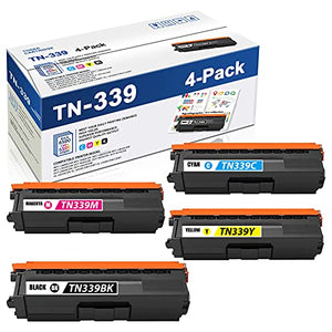 TN-339BK TN-339C TN-339M TN-339Y 4PK(1BK+1C+1M+1Y) Compatible TN339 TN-339 Super High Yield Toner Cartridge Replacement for Brother DCP-L8450CDW HL-L9200CDW/CDWT MFC-L8650CDW L8850CDW Printer