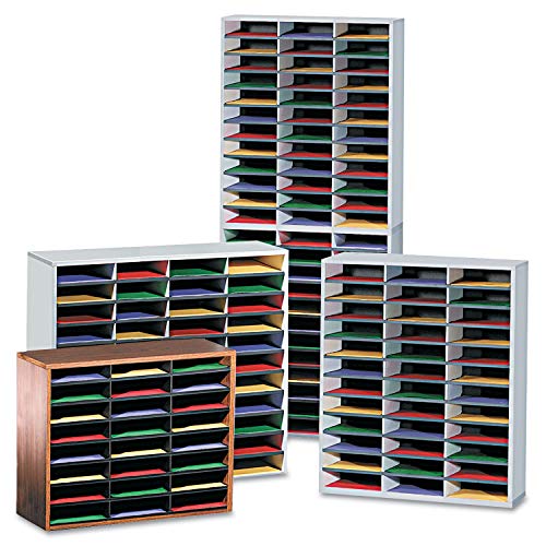 Fellowes 25121 Literature Organizer, 72 Letter Sections, 29 x 11 7/8 x 69 1/8, Dove Gray