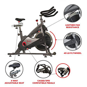 Sunny Health & Fitness SF-B1509C Chain Drive Premium Indoor Cycling Exercise Bike, Gray