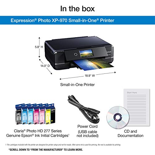 Epson Expression Photo XP-970 Wireless Color Photo Printer with Scanner and Copier