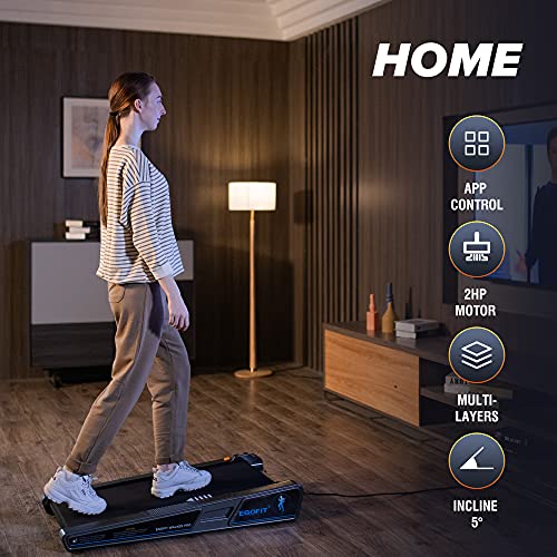 Egofit Walker Pro Small Under Desk Electric Treadmill Walking Machine, Installation-Free with LED Display, Remote Control and APP Control, Compact Fit Standing Desk Exerciser for Home Office Use