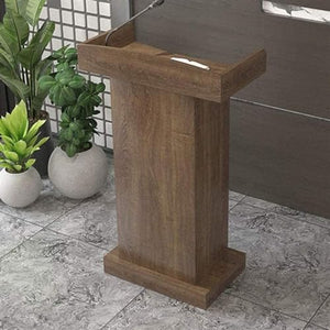 SMuCkS Professional Wood Lectern Podium with Wide Desktop - Floor-Standing Speech Church Pulpit (Color: A, Size: 60x42x124cm)