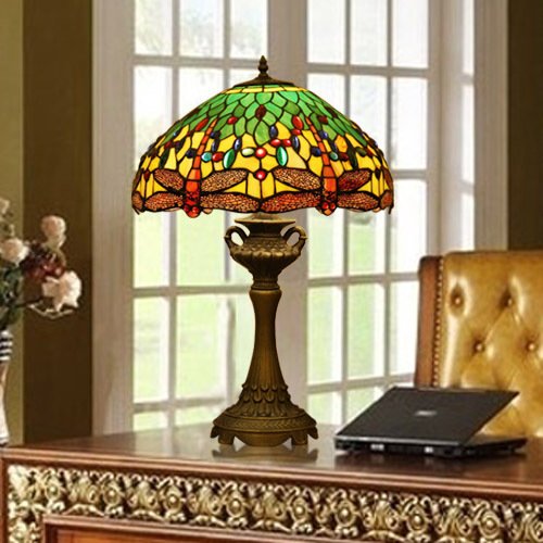 Tiffany Europaische retro style hand-painted stained glass table lamp