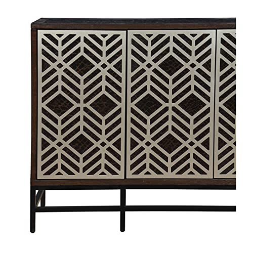 Coast to Coast Imports Miles Espresso Brown & Black Four Door Credenza