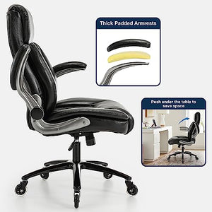 Blue Whale Ergonomic Office Chair with 3D Lumbar Support for Back Pain - Big and Tall Executive Desk Chair