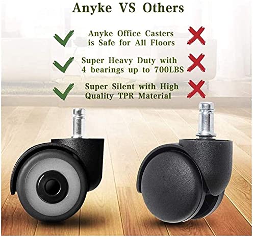 Castor 5piece Universal Mute Caster for Furniture Fittings 2inch - Black