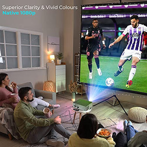 WiFi Native 1080P Projector, 4k Supported, VividBeam 550 Full HD Projector, Video Projector, Portable Mini Projector, 6500 Lumens, Digital Keystone & Zoom, Supports HDMI, TV Stick, iOS, Android, USB
