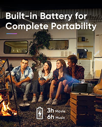 NOMVDIC X300 Outdoor Portable Projector with WiFi, Bluetooth, and Harman Kardon Speakers