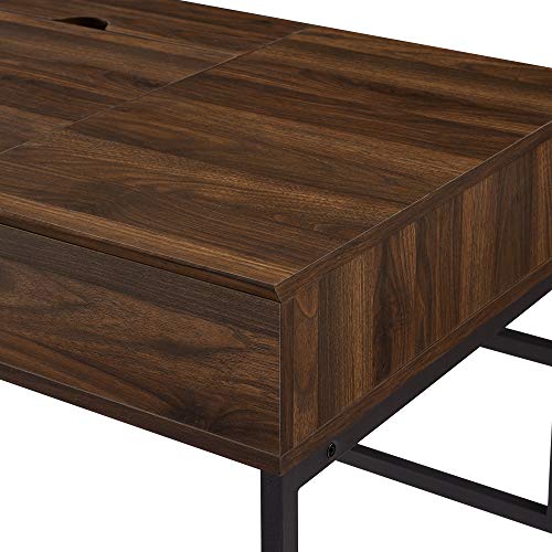 Walker Edison Modern Wood Computer Writing Desk Storage Drawer Home Office Workstation Small, 42 Inch, Dark Walnut