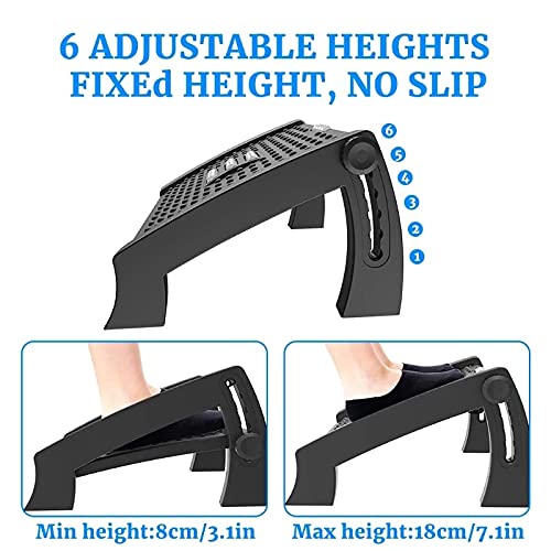 Adjustable Footrest Height & Tilt Office Foot Rest Stool Under Desk Support