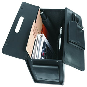 STEBCO 341626BLK Wheeled Catalog Case, Leather-Trimmed Tufide, 21-3/4 x 15-1/2 x 9-3/4 Inches, Black